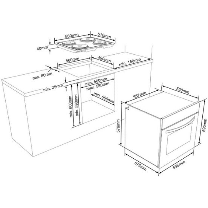 Sharp K-62DX19BM1-EU Einbau-Herdset Schwarz – Bild 6