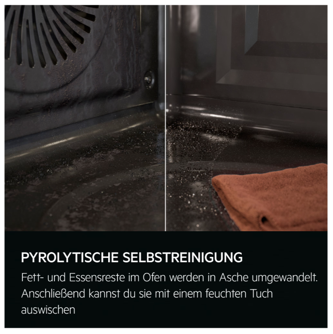 AEG FHHS25B02 Einbauherdeset "Pyrolyse" Schwarz – Bild 4