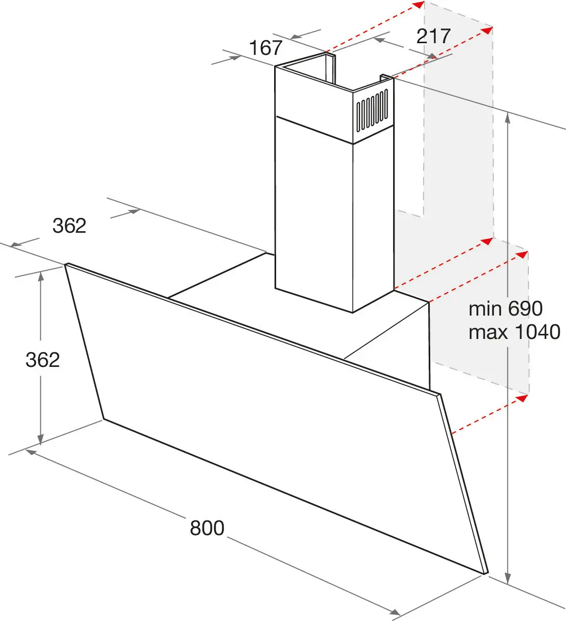Bauknecht RBHVP 83 LM K Dunstabzugshaube (Wand/80cm) – Bild 6